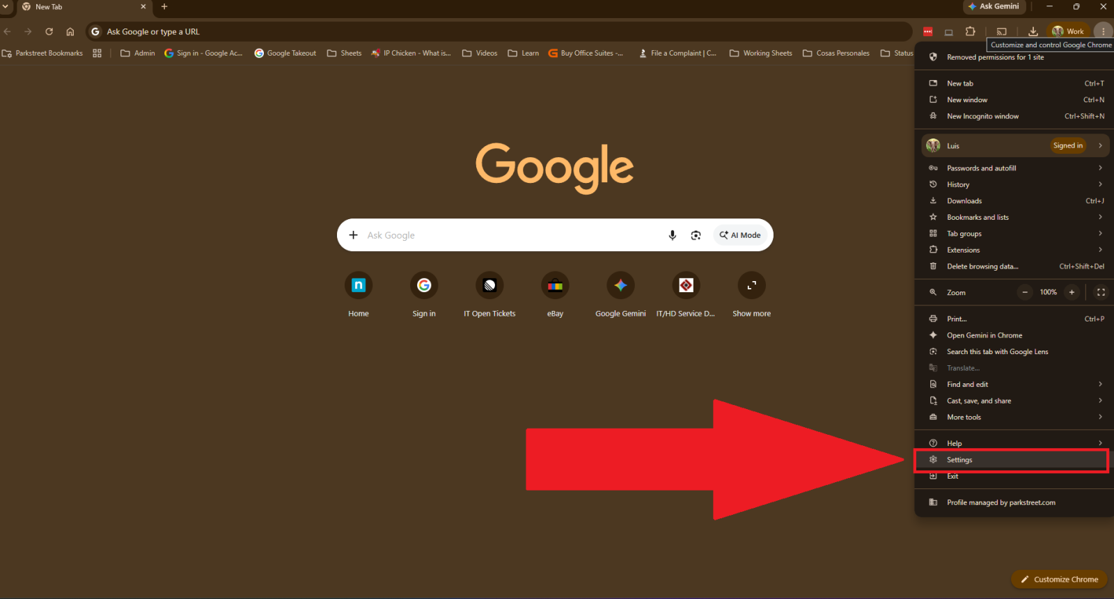 Step 2 — Open Settings